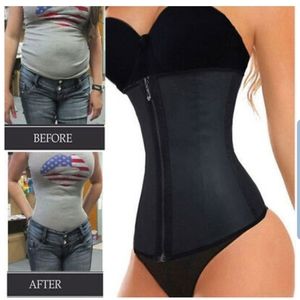 Fajas Colombianas Zip Latex Rubber Waist Trainer W